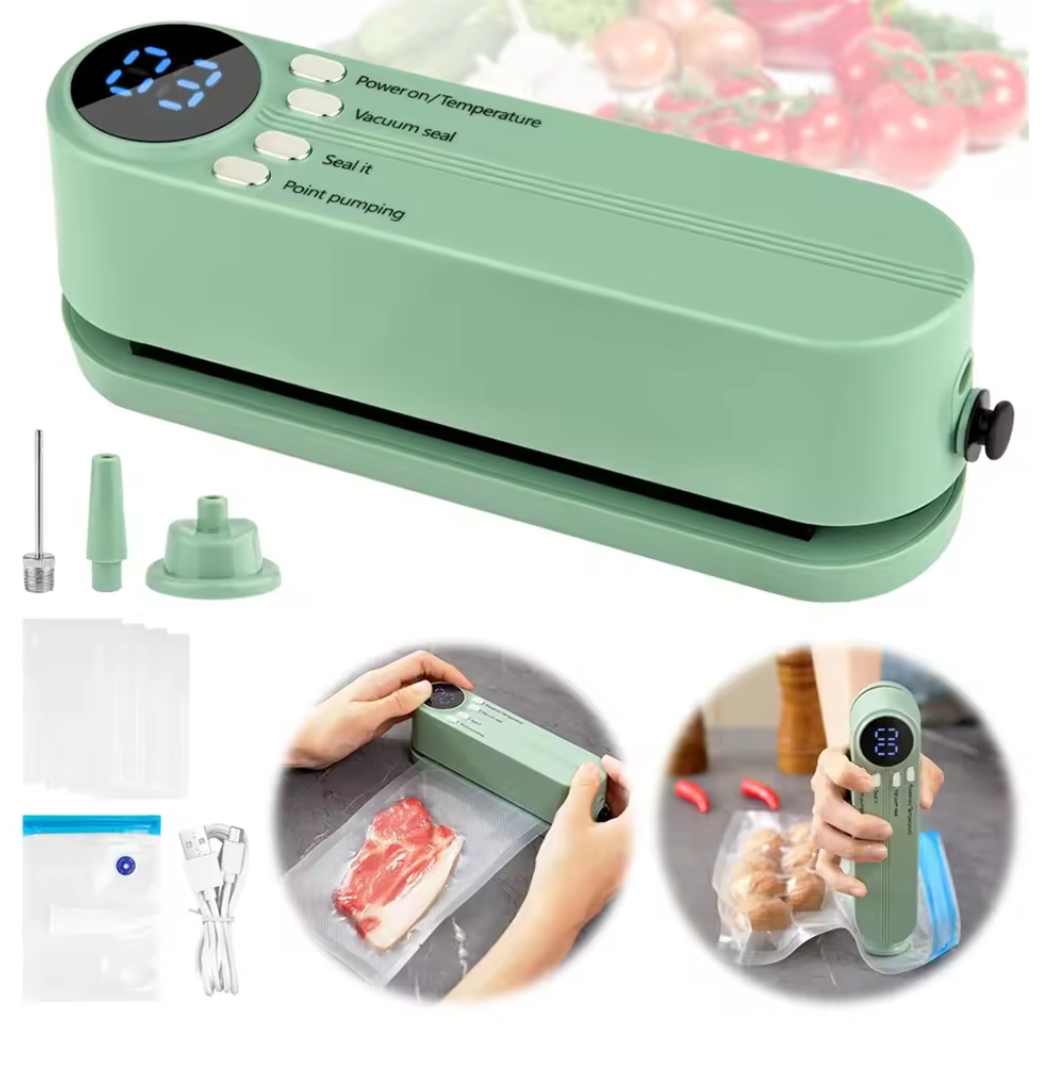 🛠️🍱 3-in-1 Vacuum Sealer – Seal, Inflate & Suction in One! ✨